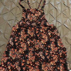 Corduroy Floral Overall Dress